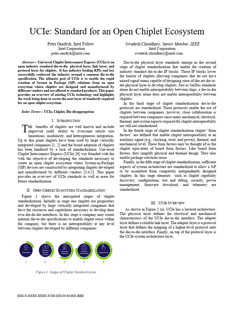 Overview of UCIe Chiplet Standard 2024 | PDF | Interoperability ...