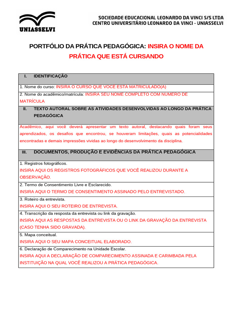 Template Do Portfólio | PDF