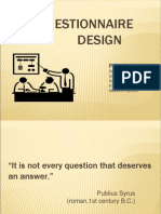 Questionnaire Design: Presented by