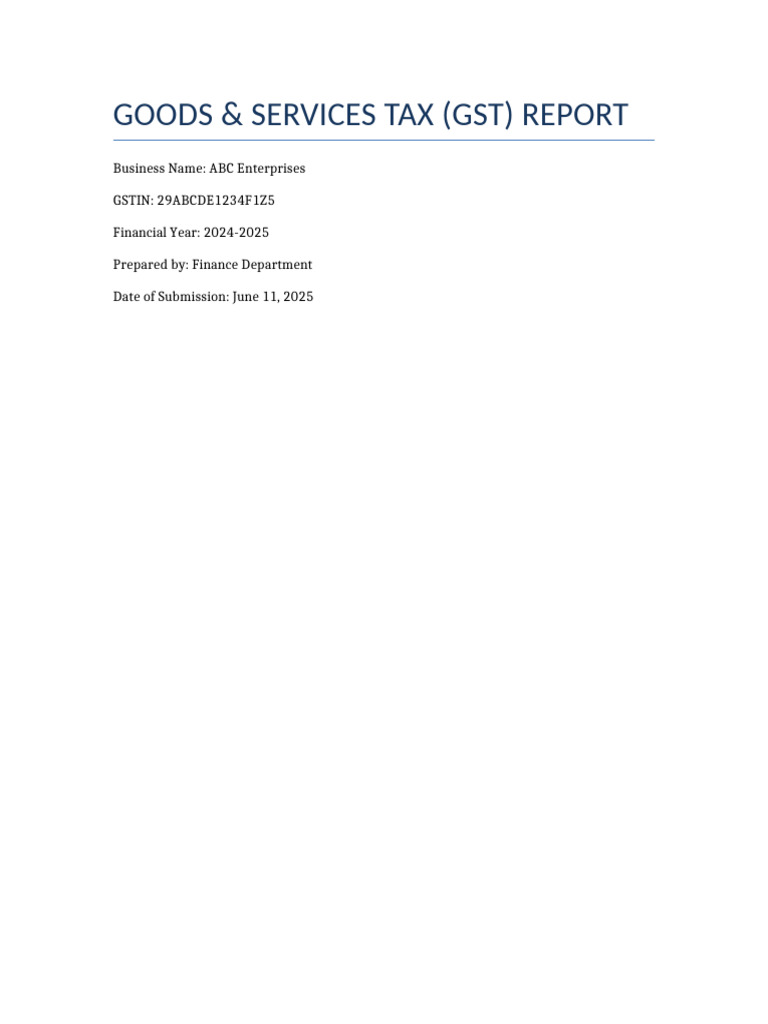 GST Report for ABC Enterprises 2024-25 | PDF | Taxes | Public Finance