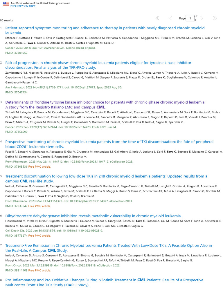 Fava C CML - Search Results - PubMed | PDF | Leukemia | Diseases And ...