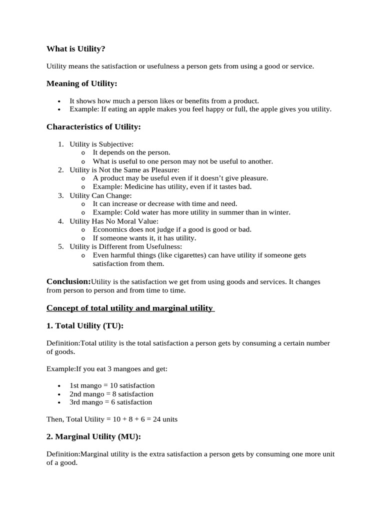 Total and Marginal Utility Explained | PDF | Utility | Marginal Utility