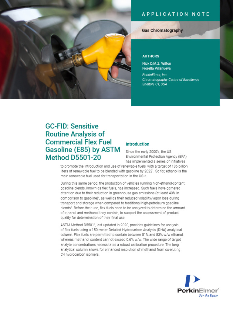 GC-FID Analysis of E85 Flex Fuel | PDF | Gas Chromatography | Gasoline