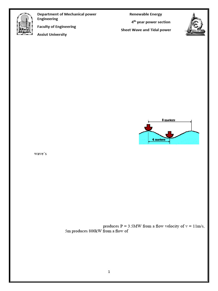 Wave and Tidal Power Calculations | PDF | Waves | Wavelength