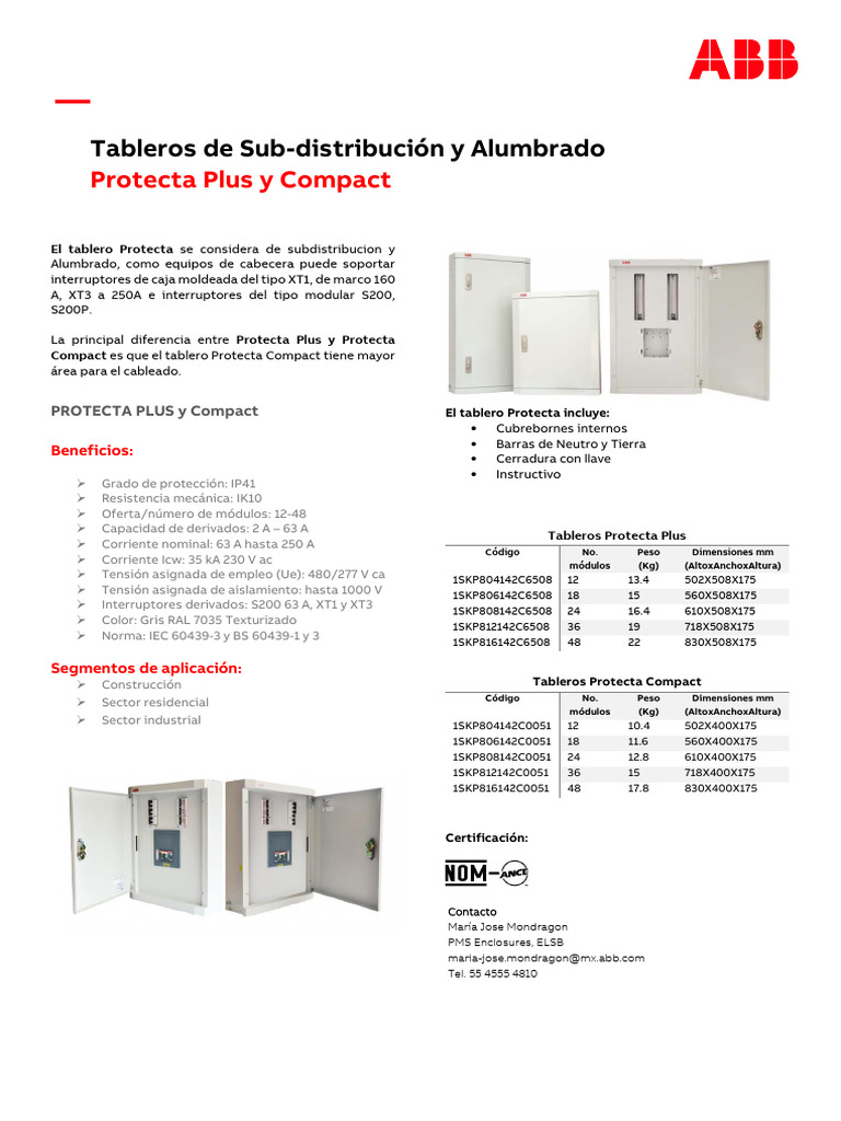 Tableros Protecta: Plus y Compact | PDF | Ingenieria Eléctrica ...