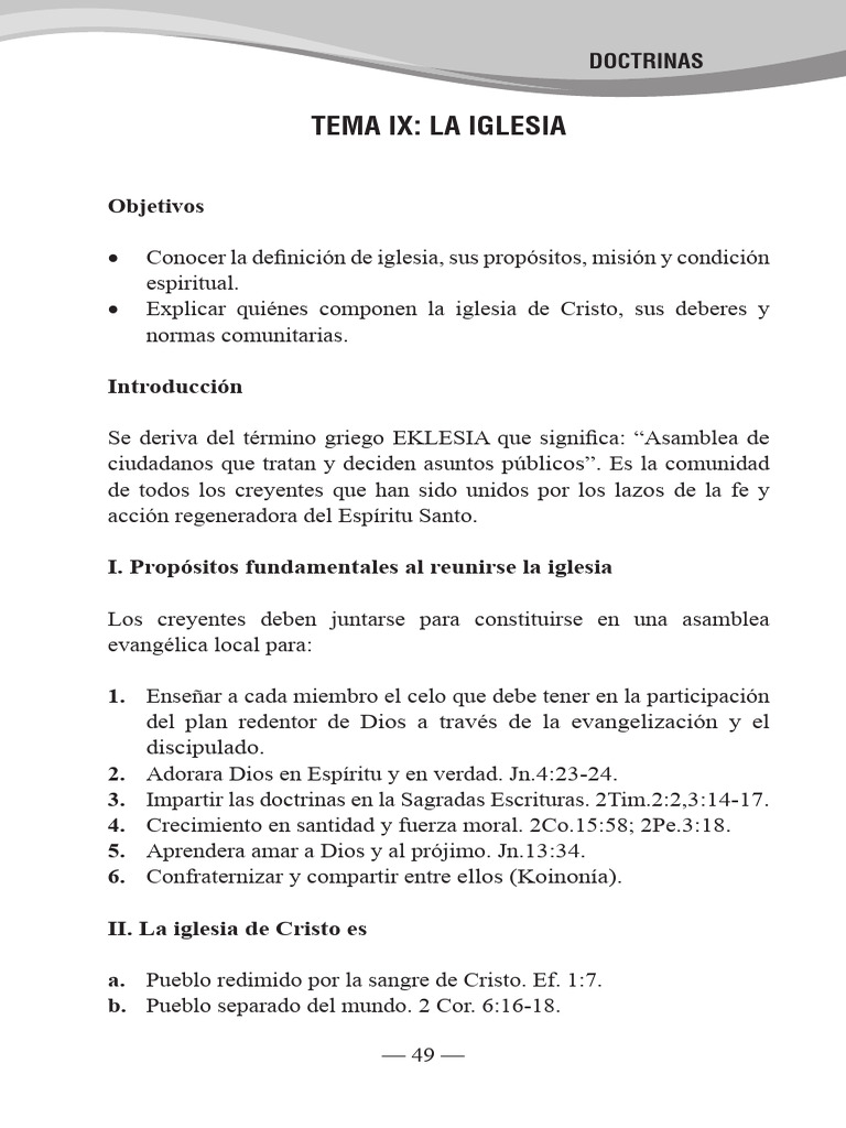 Doctrinas y Misión de la Iglesia Cristiana | PDF | Iglesia cristiana ...