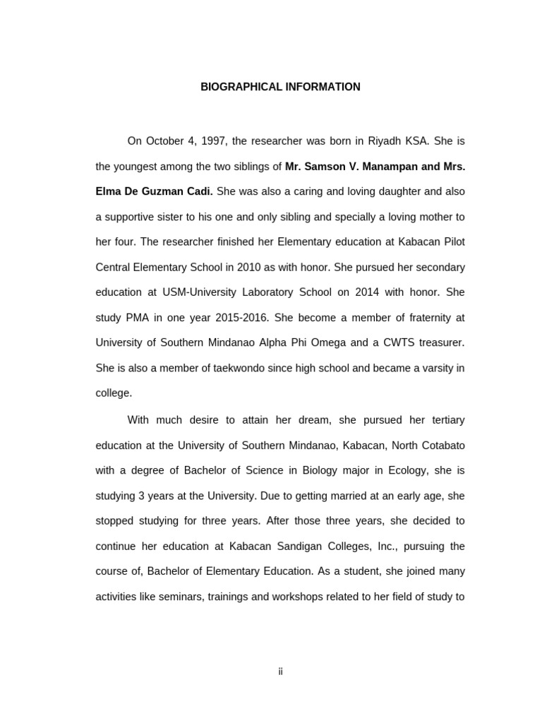 Biographical Journey of Hajar C. Manampan | PDF