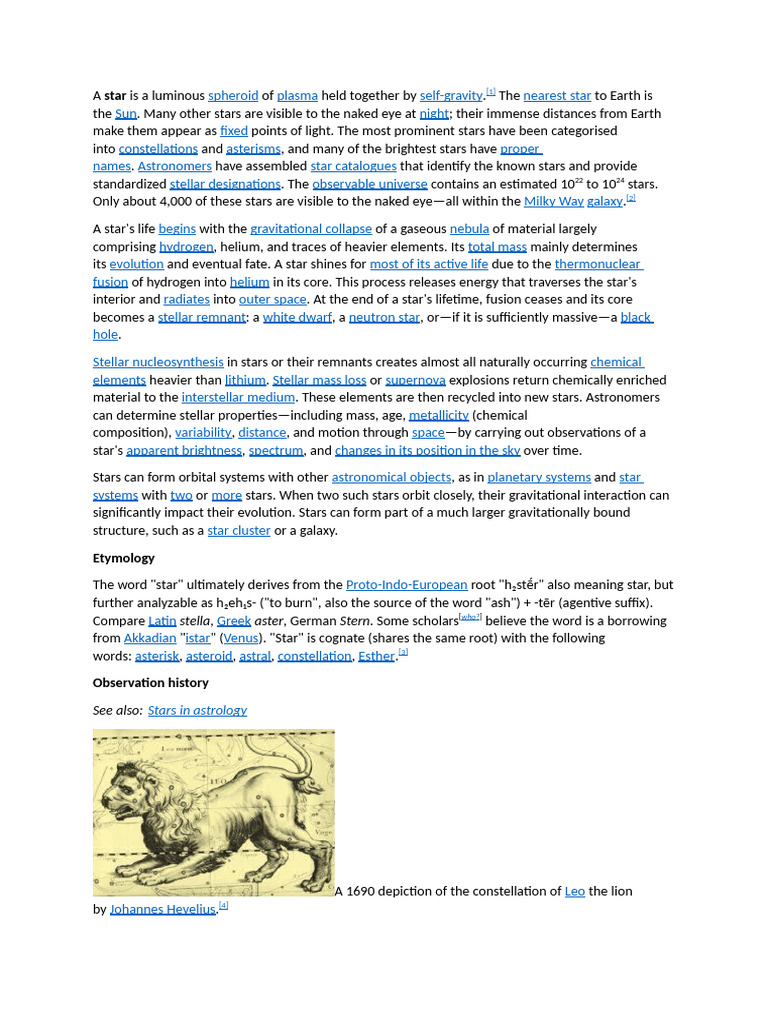 Overview of Stellar Characteristics | PDF | Stars | Astronomy