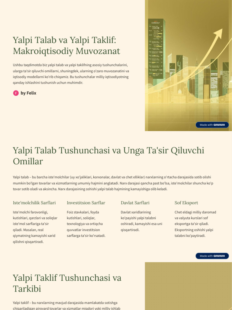 Yalpi Talab Va Yalpi Taklif | PDF