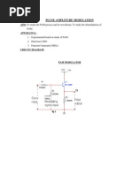 Pluse Amplitude Modulation: AIM:-To Study The PAM Process and Its Waveforms. To Study The Demodulation of