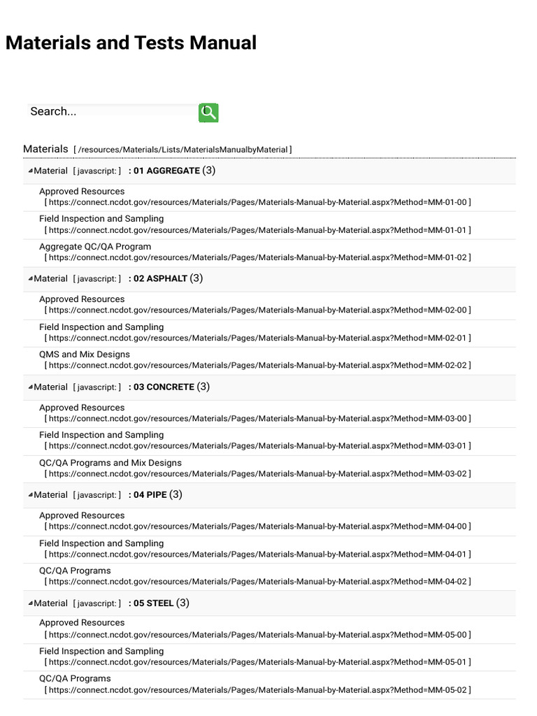NCDOT Materials and Tests Manual | PDF | Construction Aggregate | Concrete