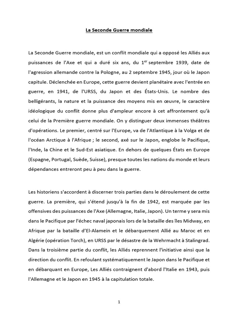 Causes et déroulement de la Seconde Guerre | PDF | Wehrmacht | Front de ...