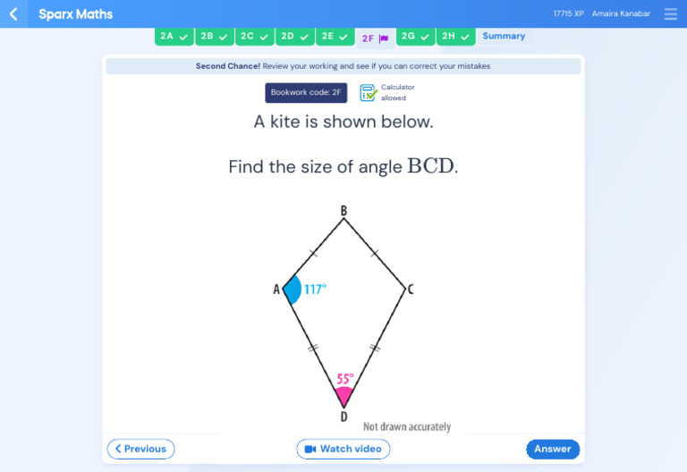 Calculate Angle BCD in Kite | PDF