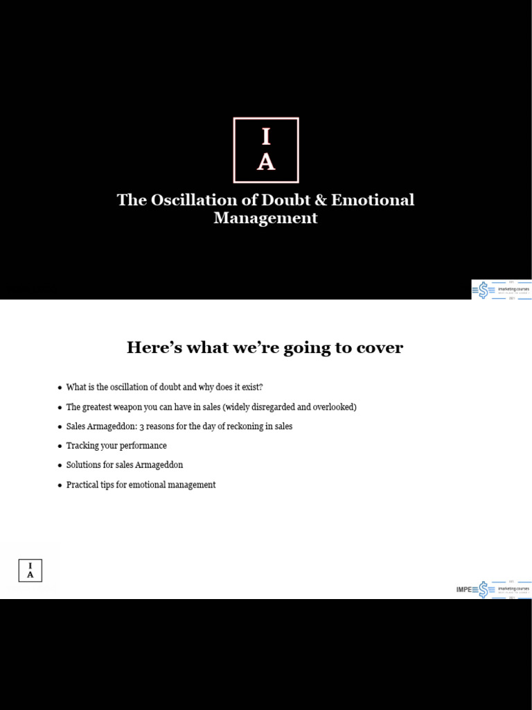 07 - Slides The Oscillation of Doubt Emotional Management | PDF