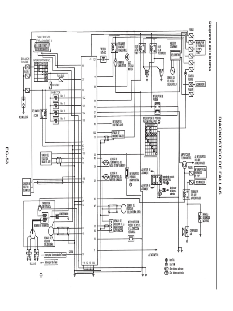 Diagrama Eléctrico Tsuru 3 y Fusibles | PDF | Cambiar | Bienes ...