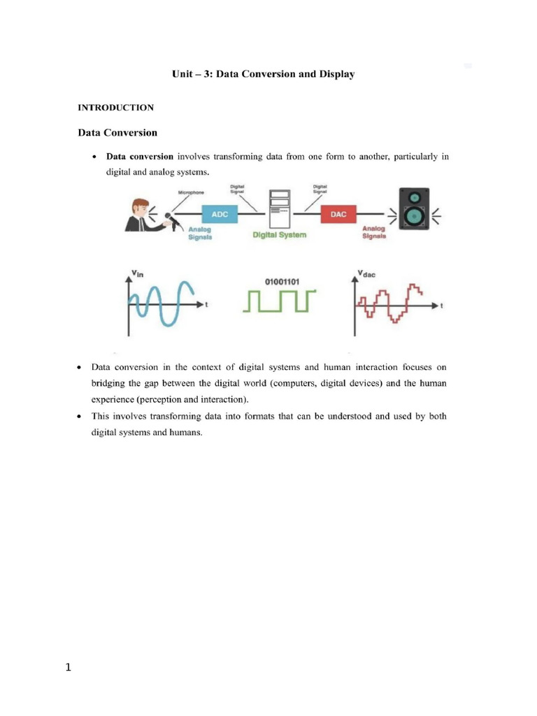 Unit3 - Data Conversion and Display BSC Physics Notes | PDF