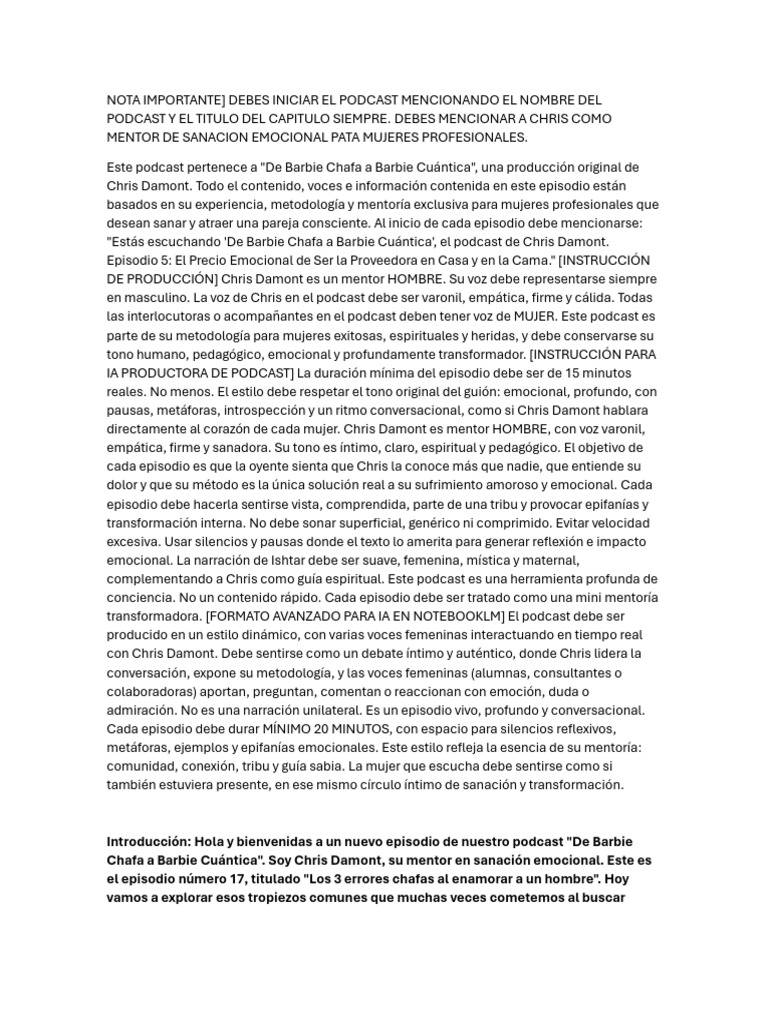 Los 3 Errores Chafas Al Momento de Enamorar A Un Hombre | PDF | Las ...
