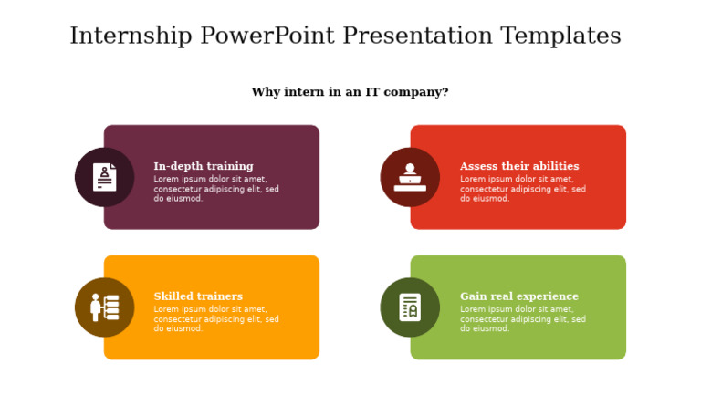 IT Internship Presentation Templates | PDF