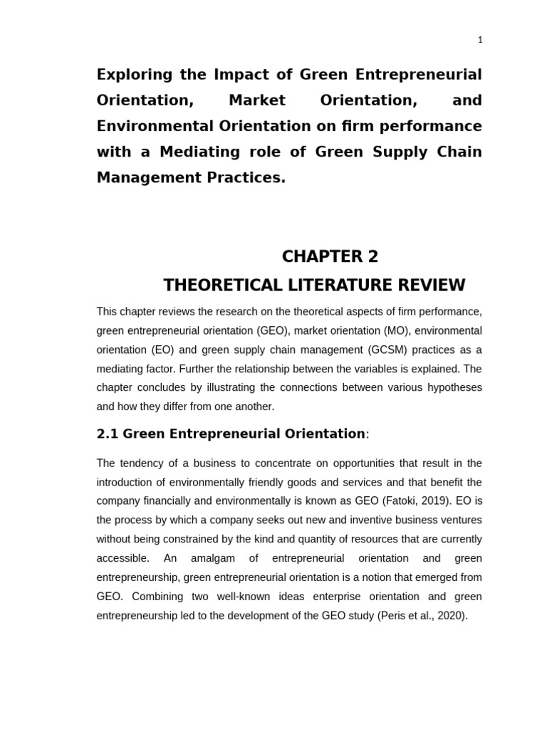 Exploring The Impact of Green Entrepreneurial Orientation (Thesis ...