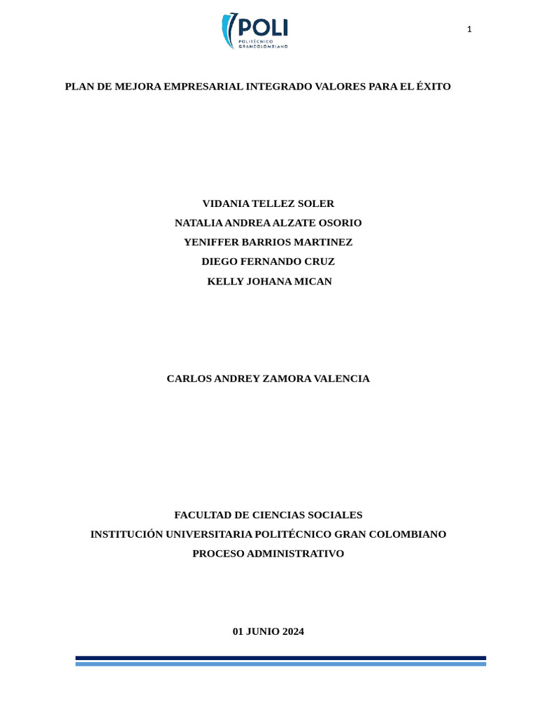 Plan de Mejora Empresarial Consultar S.A.S. | PDF | Marketing | Business