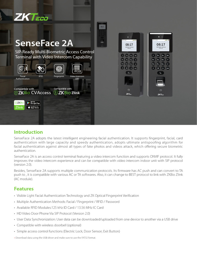 SenseFace 2A Access Control Overview | PDF | Access Control ...