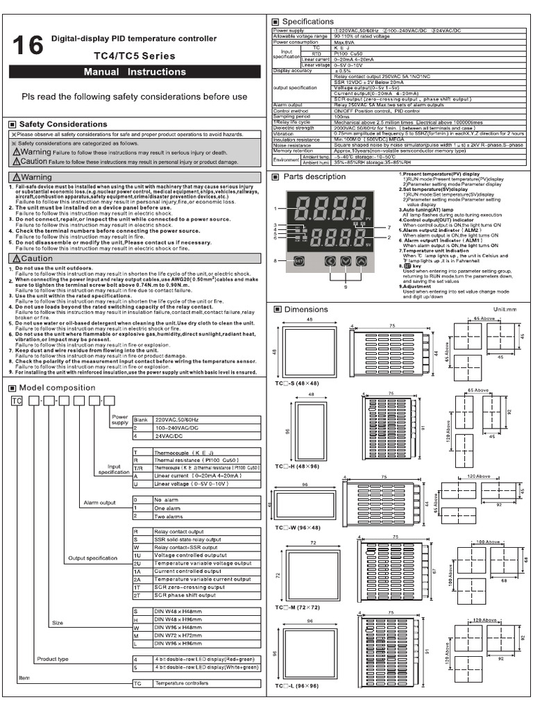 TC4 TC5 Manual Instructions-2 | PDF