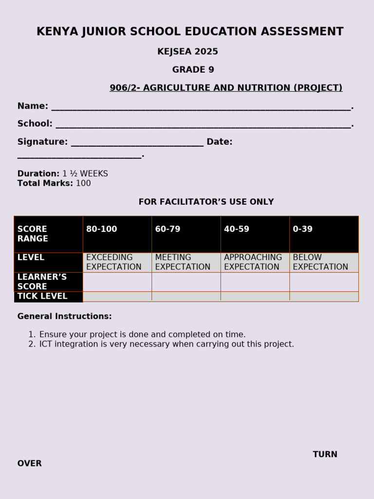 Grade 9 Agriculture & Nutrition Project | PDF | Agriculture | Foods