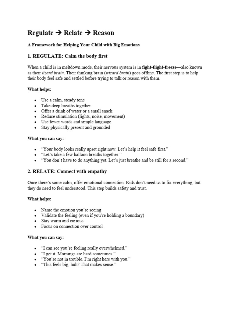 Emotional Support Framework for Kids | PDF