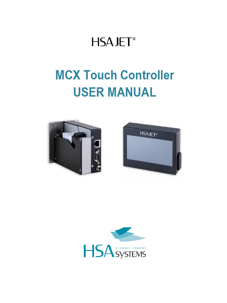 HSAJET MCX Touch Controller Manual | PDF | Menu (Computing) | Printer ...