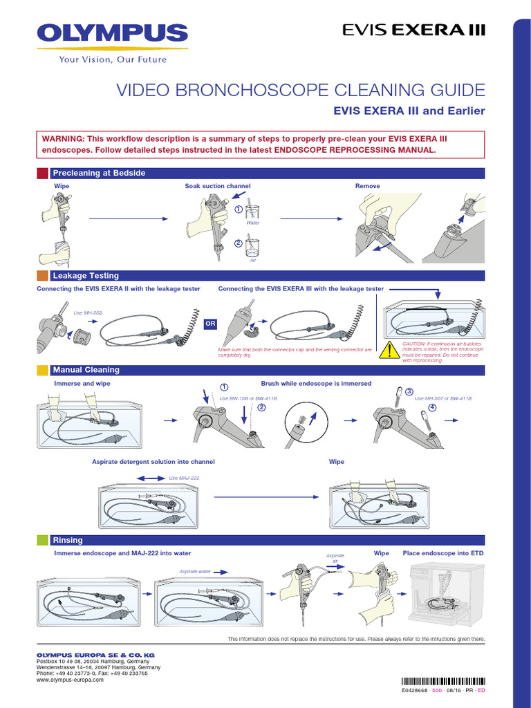 Video Bronchoscope Cleaning Guide: EVIS EXERA III and Earlier | PDF