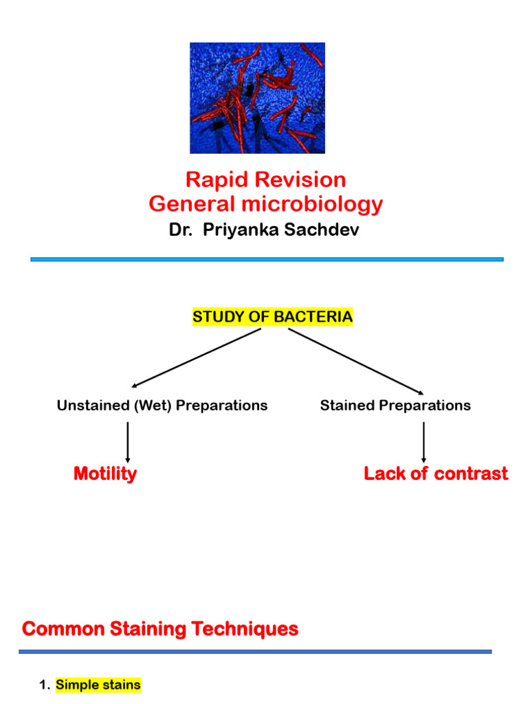 Microbiology Bacterial Staining Techniques | PDF | Staining | Gram ...