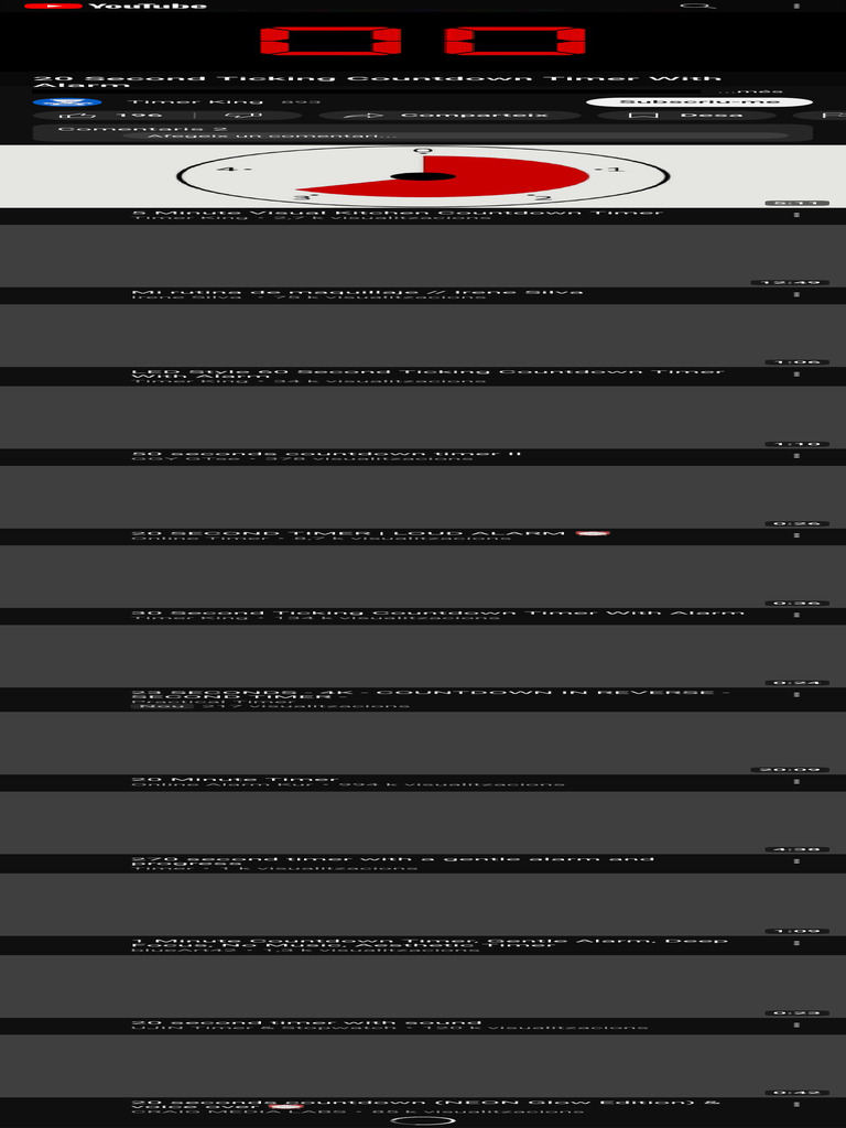 20 Second Ticking Countdown Timer With Alarm Youtube Pdf