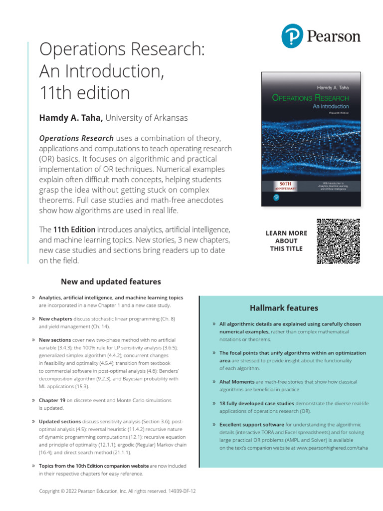 Operations Research: An Introduction, 11th Edition | PDF | Mathematical ...