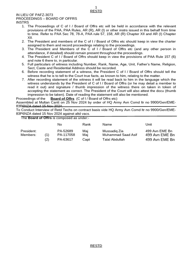 Board Proceeding 22 X Retd Techs 27 Nov 2024 | PDF