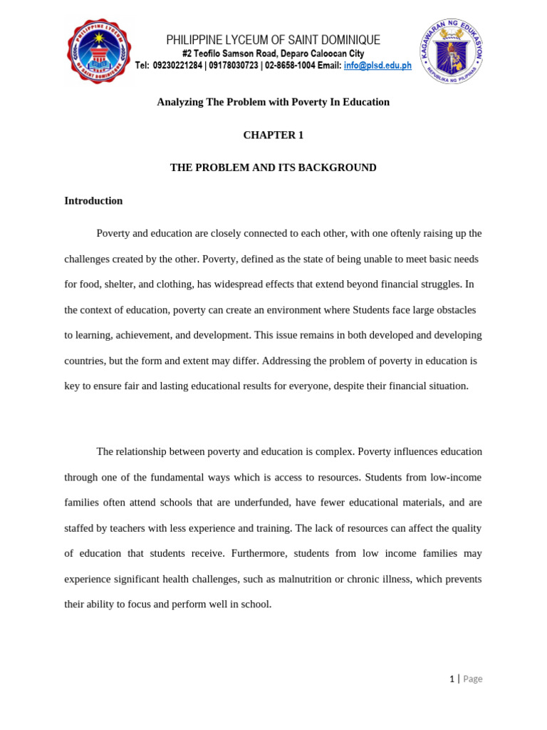Poverty's Impact on Education in the Philippines | PDF | Survey ...