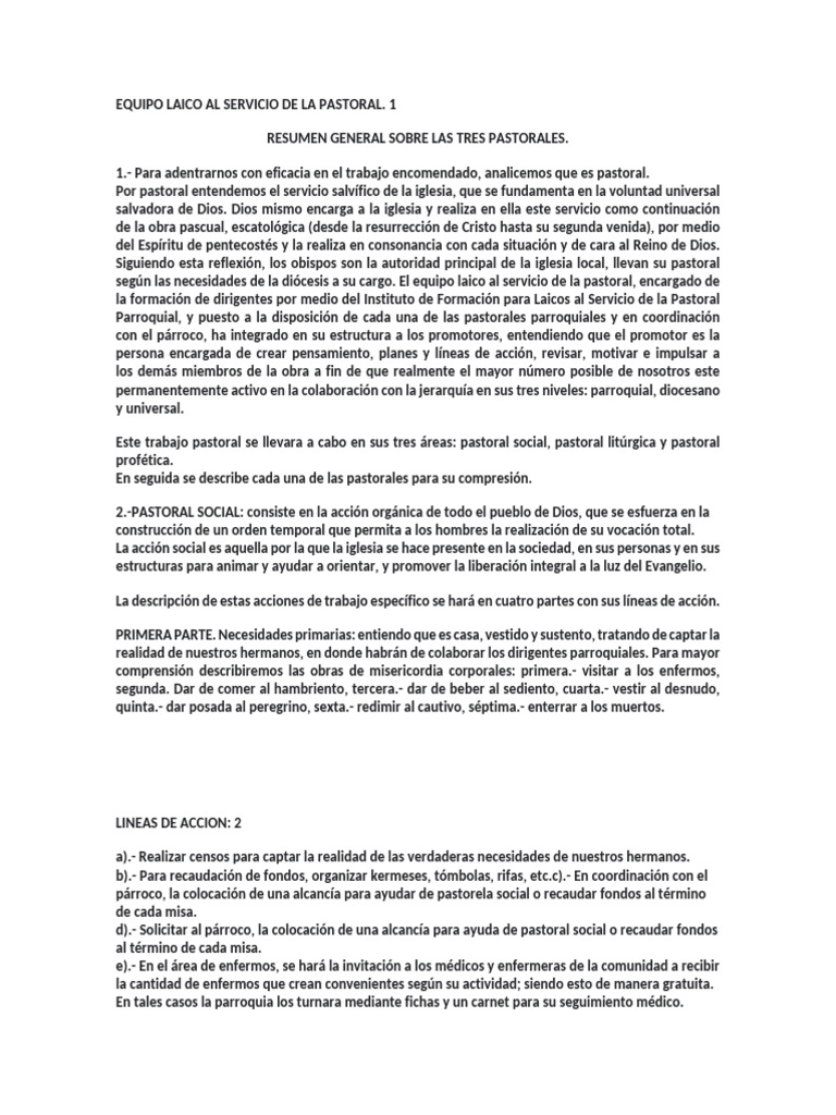 Equipo Laico en la Pastoral Parroquial | PDF | Liturgia | Doctrina ...