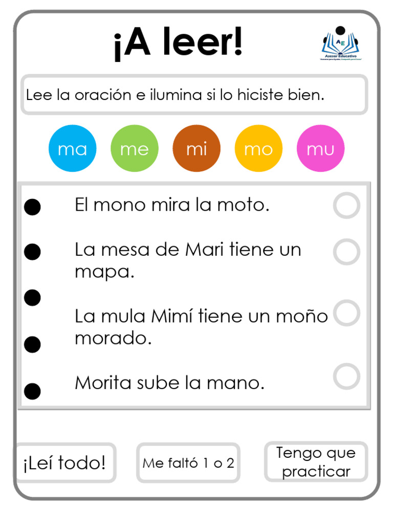 Oraciones para aprender a leer | PDF | Zoología