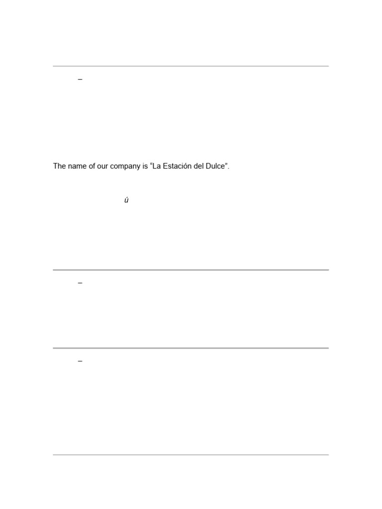 English Project on La Estación del Dulce | PDF
