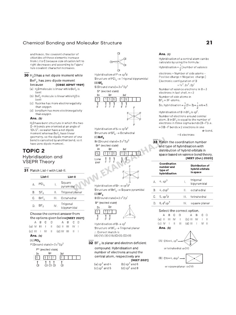 Chemical Bonding Pyq Neet | PDF