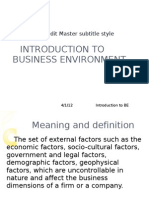 Introduction To Business Environment: Click To Edit Master Subtitle Style