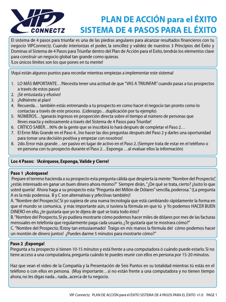 Sistema de 4 Pasos para el Éxito | PDF