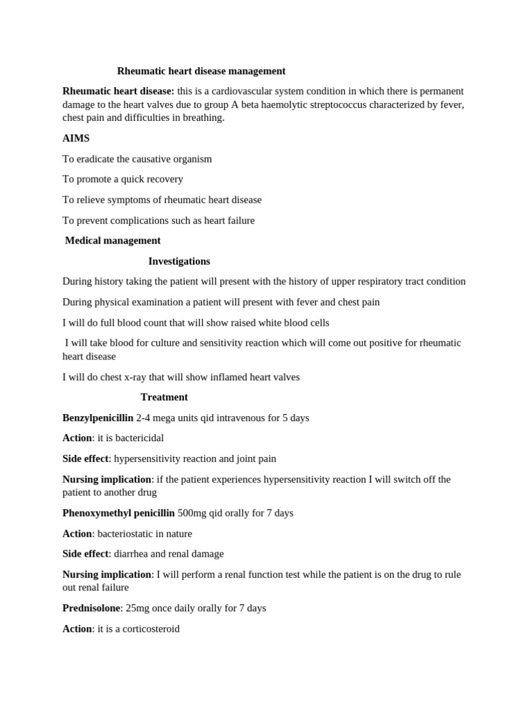 Rheumatic Heart Disease Management Guide | PDF | Circulatory System | Heart