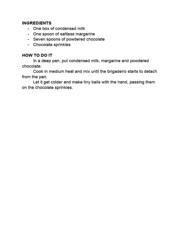 Brigadeiro Recipee Pdf