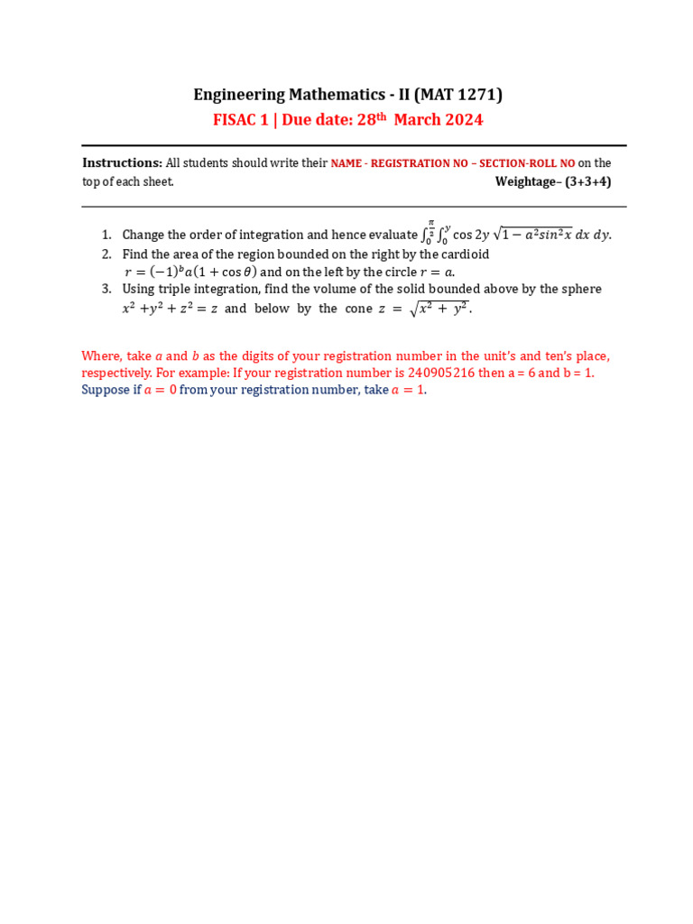 Assignment 1 - Submission (MAT 1271) | PDF