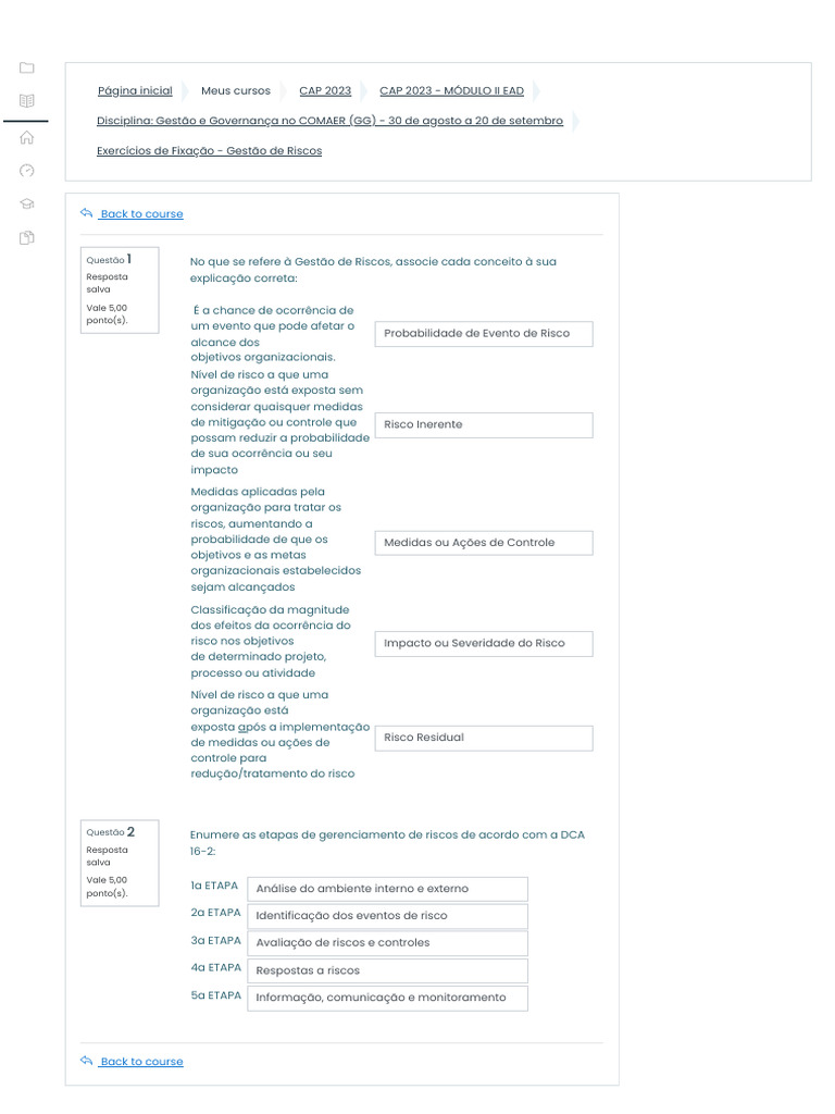 Gestão de Riscos no COMAER: Módulo II EAD | PDF | Risco