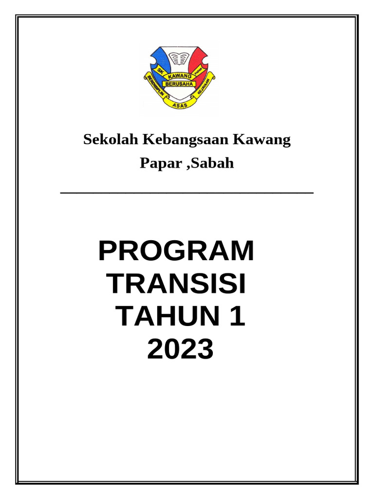 Kertas Kerja Program Transisi Tahun 1 2023 | PDF