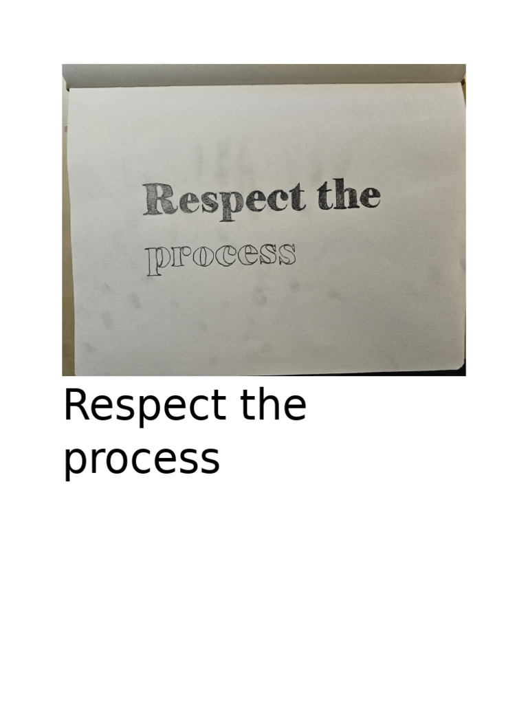 Respect The Process | PDF