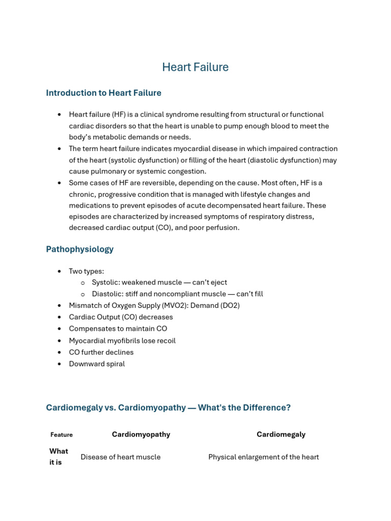 Understanding Heart Failure: Causes & Management | PDF | Heart Failure ...