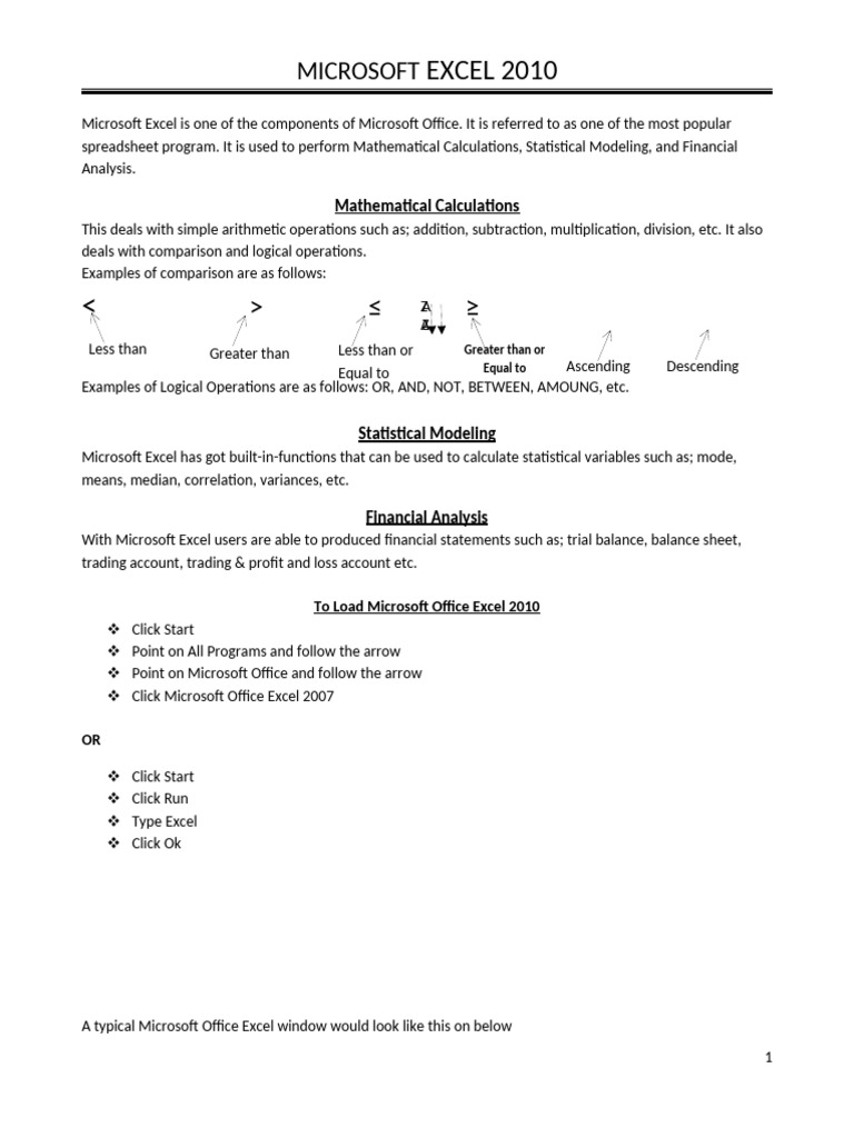 Excel 2010: Graphs and Date Functions | PDF | Microsoft Excel