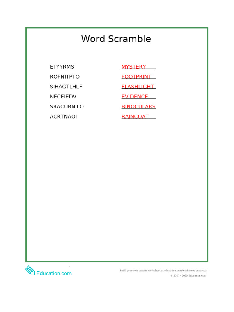 Worksheet Answerkey Pdf